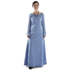 HEMAD Burgfräulein-Kostüm Hildegunde, Mittelalter Kleid mit Schnürung blau S/M