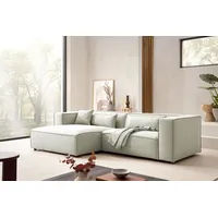 LeGer Home by Lena Gercke Eckcouch Cord 2-Sitzer Hellgrün