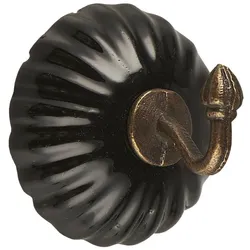 IB Laursen Haken einfach aus Keramik, Ø5 x B4,5 cm, schwarz