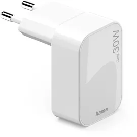 Hama Schnellladegerät GaN 30W 2X USB-C faltbar Weiß
