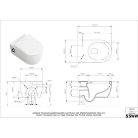 SSWW Taharet Dusch-WC mit Softclose Sitz Weiß