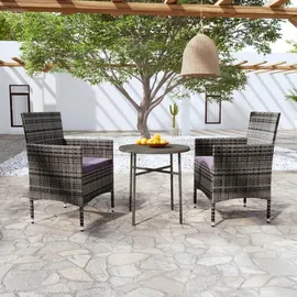 vidaXL Garten-Essgruppe 3-tlg. Grau