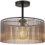 GLOBO Deckenleuchte Esszimmerlampe rauchfarben, Metall Acryl, 1x E27, DxH 35 x 32 cm