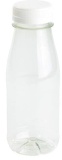 Greenbox rPET Smoothie Flasche, transparent, 250 ml, Bruchfeste Abfüllflasche für kalte und warme Getränke, 1 Karton = 285 Stück, Deckelfarbe: weiß