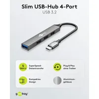 Goobay Slim 4-Port USB-Hub, USB-CTM auf USB-A USB 3.2