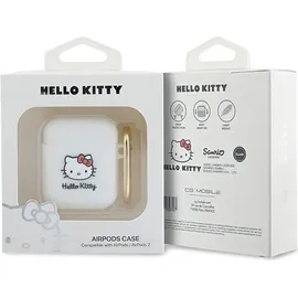 HELLO KITTY Hka23dkhsh AirPods 1/2 Hülle, Weiß/weiß, Silikon, 3d-katzenkopf