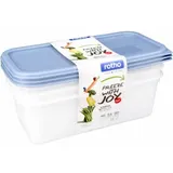 Rotho Domino 3 x 1,2 l blau Frischhaltedose Kühlschrankdose