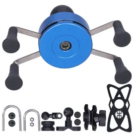 Yctze Universal Handyhalter für Lenker, kompatibel mit 7/8/SE/X/XS/XR, X-förmige Halterung mit 13 Zubehörteilen, für Fahrrad & Motorrad, robust & verstellbar