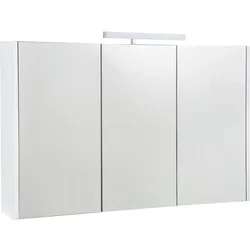 Spiegelschrank Akira, 1200 mm Breite (Ausführung: Spiegelschrank Akira mit LED-Beleuchtung 3 Türen 1200x700x155mm Weiß hochglanz)
