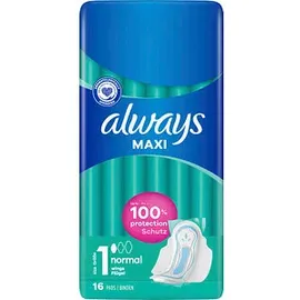 Always Maxi Normal mit Flügeln für Tag, 16 St.