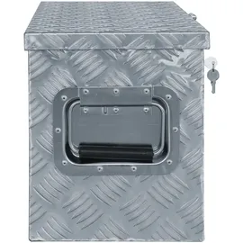 deluke DELUKE® Aluminiumbox mit Deckel - Abschließbar Alubox Deichselbox Alu Anhängerbox Werkzeugkiste Metall Transportbox Metallkiste, 80x30x35cm Silber