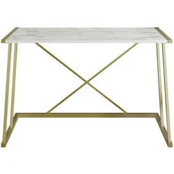 Skye Decor, Anemon- Anemon HDL, Weiß,Gold, Couchtische, 75x120x60 cm, 100% Melaminbeschichtete Partikelplatte