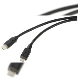 Renkforce USB-Kabel USB 2.0 USB-C® Stecker, USB-Micro-B Stecker 1.00 m Schwarz Rund RF-5719754