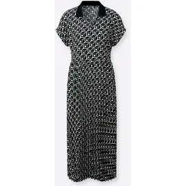 Inspirationen Druck-Kleid Etuikleid Schwarz 38
