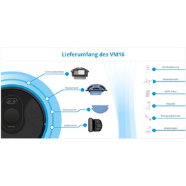 Patona Saug- und Wischroboter mit Laservermessung und UV Desinfektion Automatic Cleaner VM16