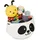 Relaxdays Aufbewahrungskorb Kinder Baumwolle Panda 24,5 x 35 x 25 cm schwarz/weiß