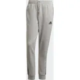 Essentials French Terry Tapered Cuff 3-Streifen Hose - Medium Grey Heather / Black - S