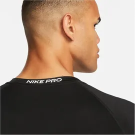 Nike Pro Dri-FIT Tight kurzarm Fitnessshirt Herren 010 black/white XL