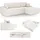 Juskys Eckcouch Cord 3-Sitzer Creme