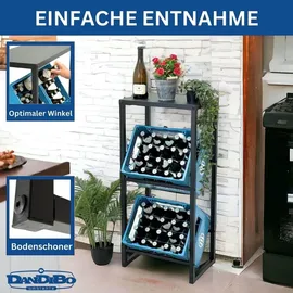 DanDiBo Ambiente Getränkekistenregal 2 Kisten mit Ablage 100 x 0 x 0 cm Schwarz