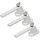 ABUS Fenstergriff-Set FG 110 (Vierkantstift: 7 mm, Weiß, 3 Stk., Universell einsetzbar, Druckzylinder)