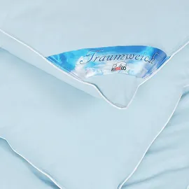 RIBECO Leon, blau (saphirblau), B:155cm L:220cm, Bezug: 100% Baumwolle. Füllung: Federn, Bettdecken, Hergestellt in Deutschland