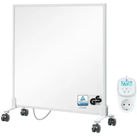 bringer-germany Bringer Infrarotheizung Standgerät - 300 Watt - Energiesparend - Mobile Elektroheizung mit Standfüßen auf Rollen, Thermostat und Fernbedienung - 5 Jahre Garantie, TÜV - Deutsche Qualitätsmarke