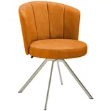 Venjakob Stuhl, Edelstahl, Cognac, Metall, Textil, Stativgestell, 62x83x64 cm, Goldenes M, Made in Germany, Dgm, DGM-Emissionslabel, Lederauswahl, Stoffauswahl, Typenauswahl, Sitzfläche 360° drehbar, Esszimmer, Stühle, Esszimmerstühle, Vierfußstühle