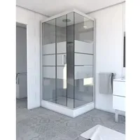 Marwell Komplettdusche Eckdusche 80 x 110 cm rechts 215 cm silber transparent