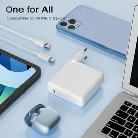 ysstkfd USB C Ladegerät für MacBook Air 2020/2019/2018, MacBook Pro 16/15/14/13 Zoll, Kompatibel mit iPad Pro 12,9/11 Zoll, mit 2M USB C zu C...