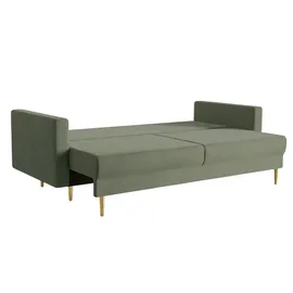 Selsey Schlafcouch Samt 3-Sitzer Olivgrün