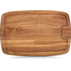 Schneidebrett ZELLER PRESENT, braun, B:26cm H:1,5cm L:40cm, Akazienholz, Schneidebretter, mit Saftrille