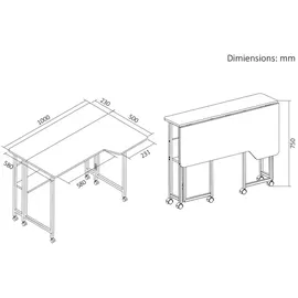 Maclean Brackets Klappschreibtisch Schwarz
