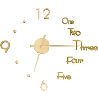 vidaXL 3D-Wanduhr 100 cm Modernes Design gold