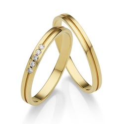 Firetti Trauring Schmuck Geschenk Gold 375 Hochzeit Ehering „LIEBE“, Made in Germany – mit o. ohne Brillanten/Diamanten gelb|goldfarben 60