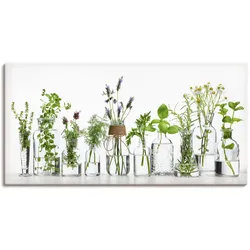 Wandbild ARTLAND "Öle mit Kräutern", grün (farbe bild(er): grün), B:100cm H:50cm, Bilder, als Alubild, Outdoorbild, Leinwandbild, Poster, Wandaufkleber
