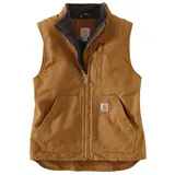 CARHARTT Sherpa Lined Mock Vest, Brown, X-Large