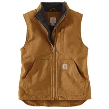 CARHARTT Sherpa Lined Mock Vest, Brown, X-Large