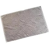 Chickwin Badvorleger Badematte, Rhombus Frottee Frottier Duschvorleger Badteppich Weich Saugfähig Waschbar und Flegeleicht Fußtuch (40x60cm,Braun)