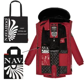 Navahoo Parka Tiniis blutrot / schwarz M
