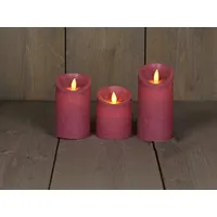 coen bakker LED-Kerze 10 cm 12,5 cm 15 cm Ø 7,5 cm rosa