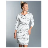 TRIGEMA Nachthemd TRIGEMA "TRIGEMA 3/4 Arm Nachthemd mit Katzenmotiv", Damen, Gr. XXXL, US-Größen, weiß, 100% Baumwolle, Basic, Kleider