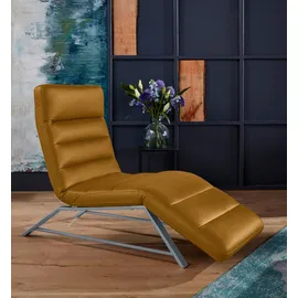 W.Schillig Relaxliege daily dreams Leder/Polyester 75 x 91 x 170 cm Gelb mit Kissen