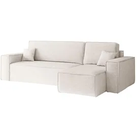kaiser möbel Ecksofa mit schlaffunktion und bettkasten, Ecksofa L-Form Eckcouch L-Form BEST stoff Neve Rechts Ecru - Creme