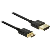 DeLOCK High Speed mit Ethernet HDMI Kabel Typ-A/Typ-C Mini schwarz, 2m (84778)