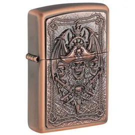 Zippo Feuerzeug Limited Edition Pirate Skull Rustic Bronze Benzin