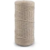 Netuno 1x Makramee Garn Elfenbein 3 mm 100 m einfach gedreht Baumwollkordel Kordelband Naturkordel Bunte Baumwoll-Bastelschnur für Makramee Garn Kordel Makramee farbig Twisted Macrame Cord Cotton