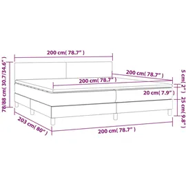 vidaXL Boxspringbett 200x200 cm dunkelgrau