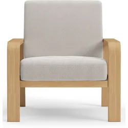 Sessel SIT & MORE "Kolding", beige, B:79cm H:91cm T:93cm, 100% Polyester, Sessel, Armlehnen aus Buchenholz in natur, verschiedene Bezüge und Farben
