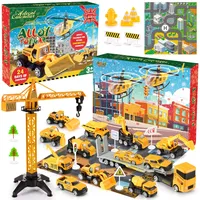 EUCOCO Adventskalender Auto Kinder 2024, Spielzeug ab 2 3 4 5 6 Jahre Junge Weihnachtskalender Kinder 2-6 Jahre Geschenk Junge 2-6 Jahre Baustelle Spielzeug ab 2-6 Jahre Kleine Geschenke für Kinder